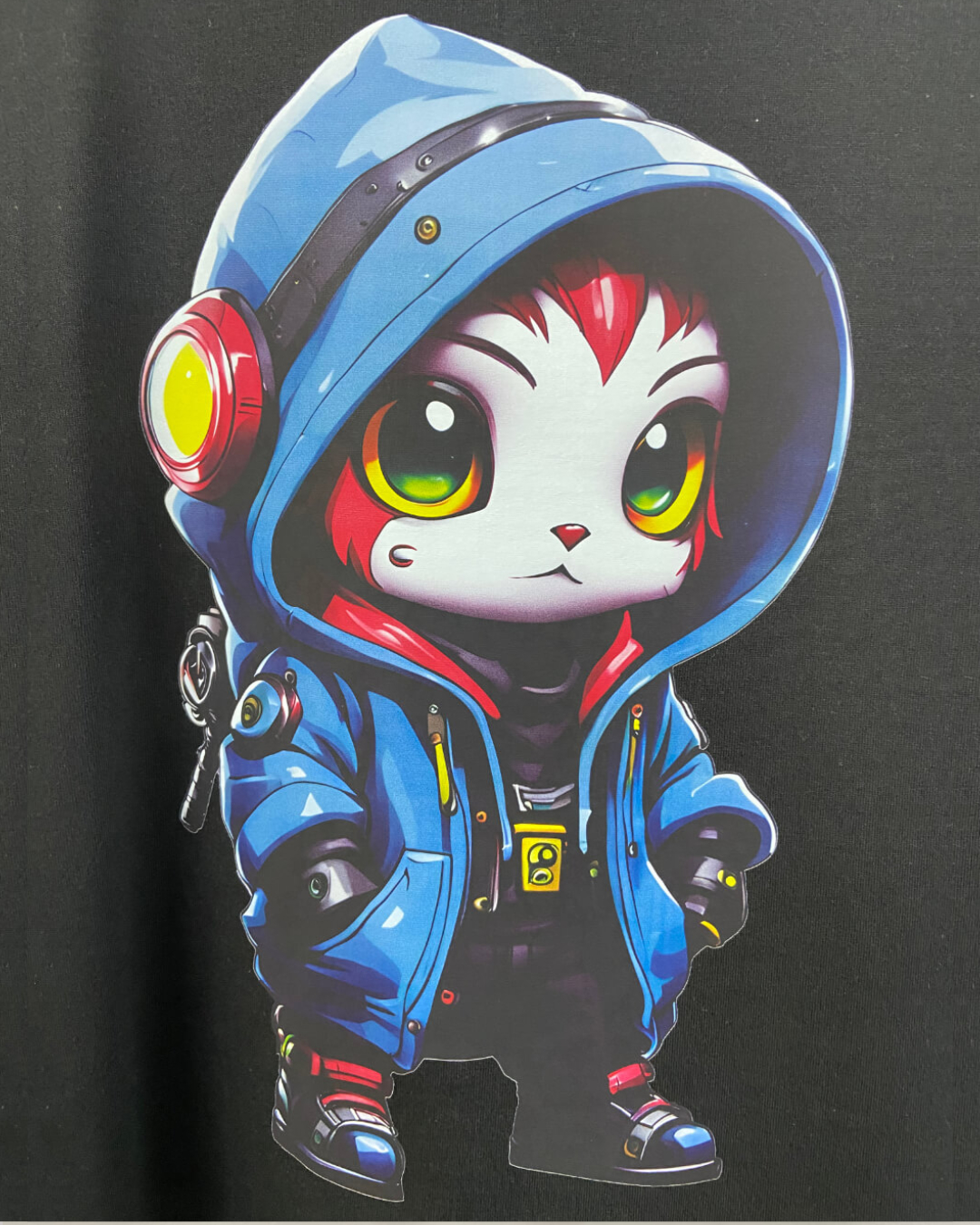 Cute cat with bagpack close